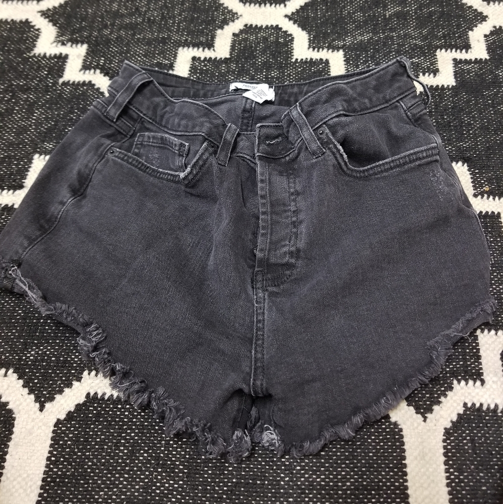 Black jean shorts
